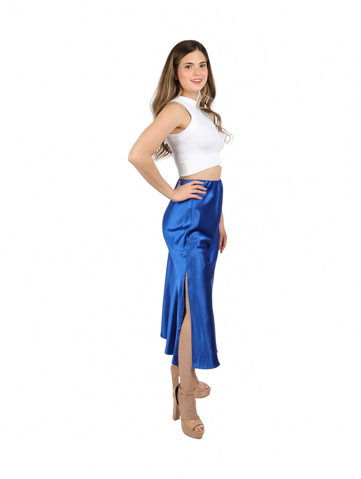 Falda ATOK Satin Azul Royal para Mujer