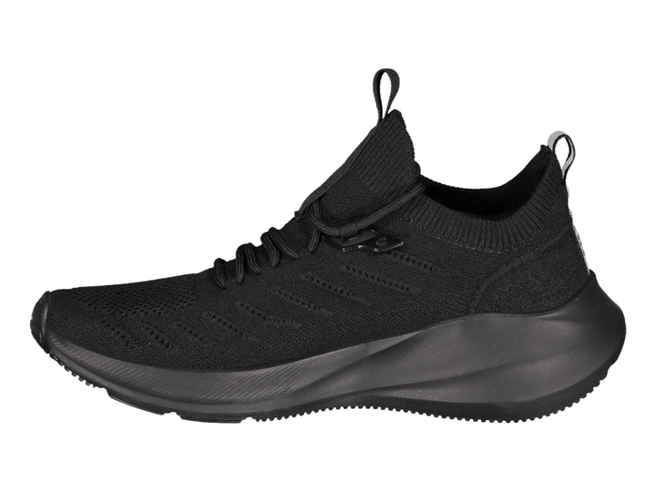 Tenis deportivos Charly color negro total con tejido transpirable y suela robusta.