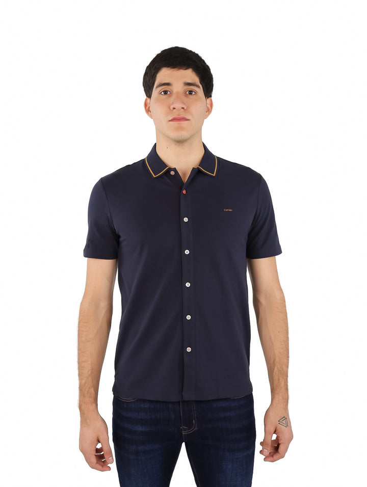 Camisa Carven Manga Corta Azul Marino para Hombre