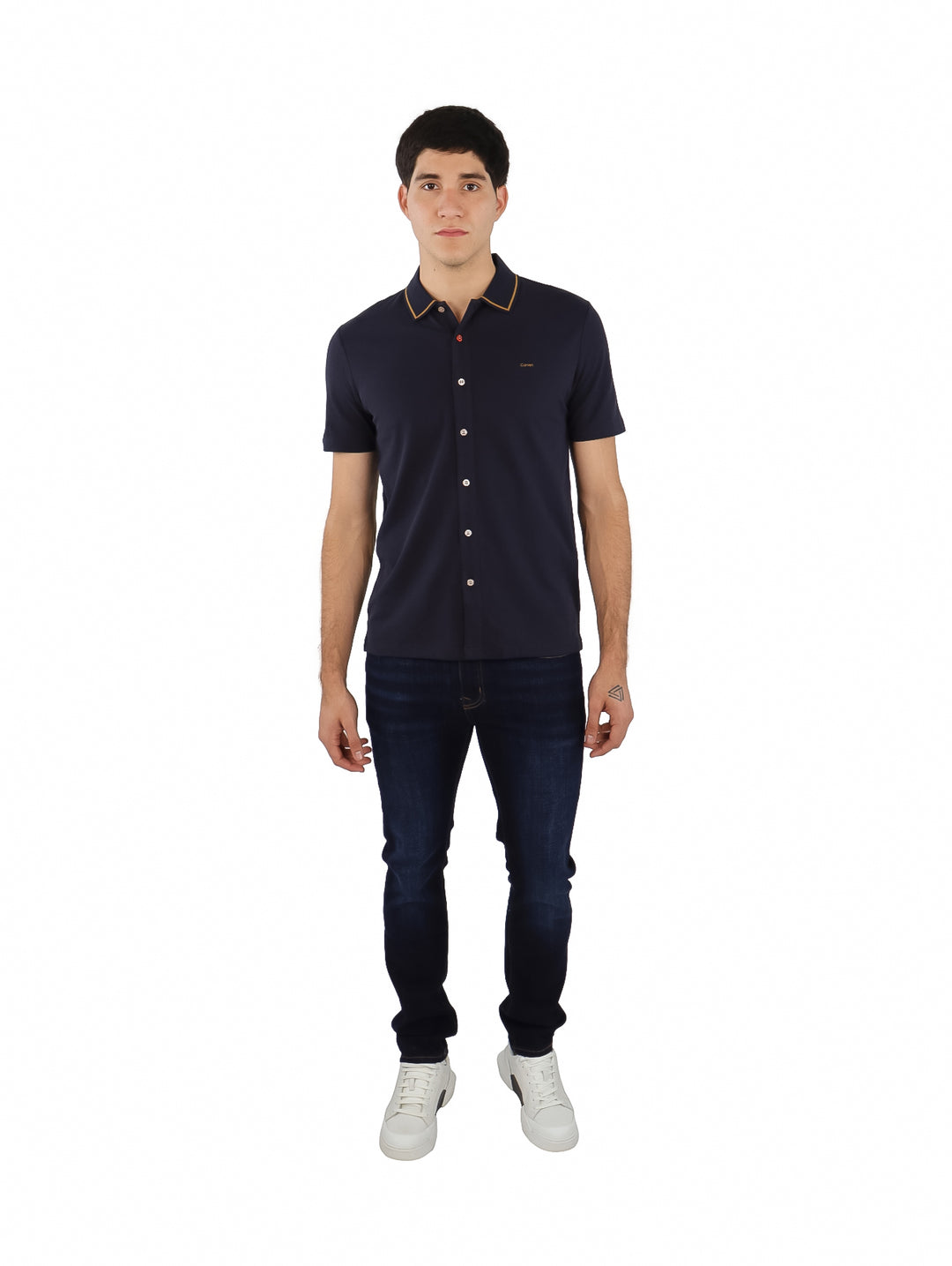 Camisa Carven Manga Corta Azul Marino para Hombre