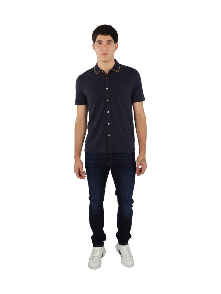 Camisa Carven Manga Corta Azul Marino para Hombre