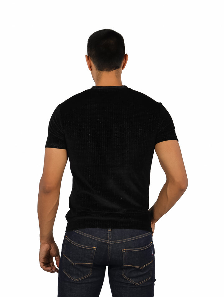 Playera Moda Pritex Negro Plata para Hombre