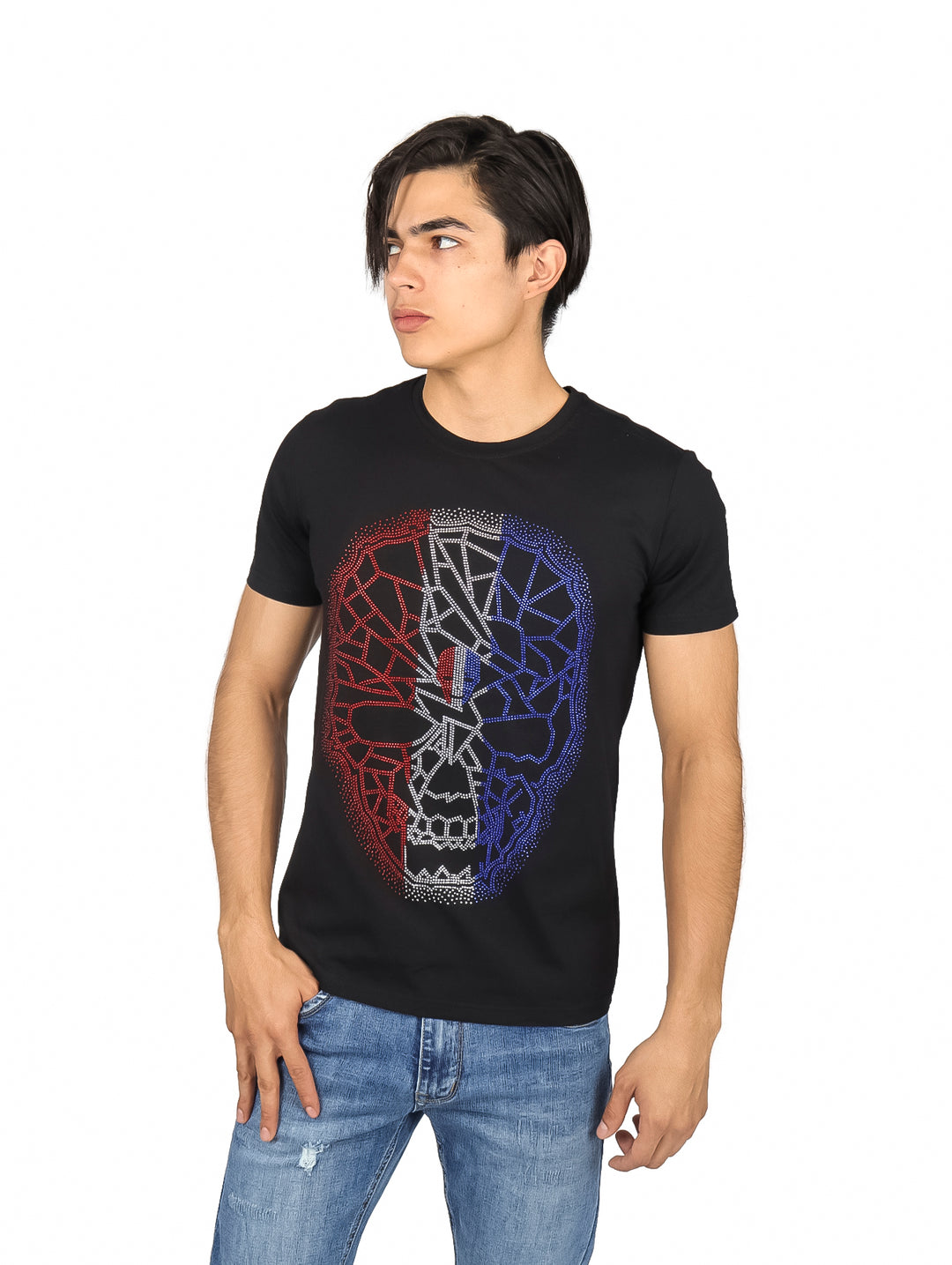 Playera Moda Pritex Negro con Rojo para Hombre