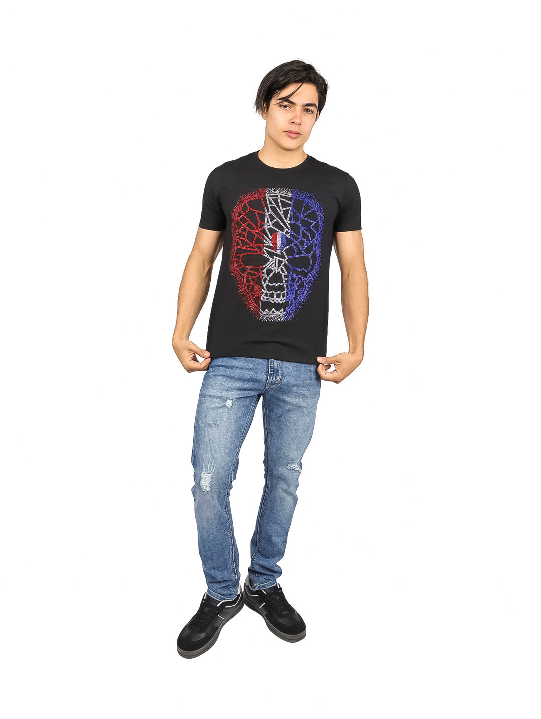 Playera Moda Pritex Negro con Rojo para Hombre