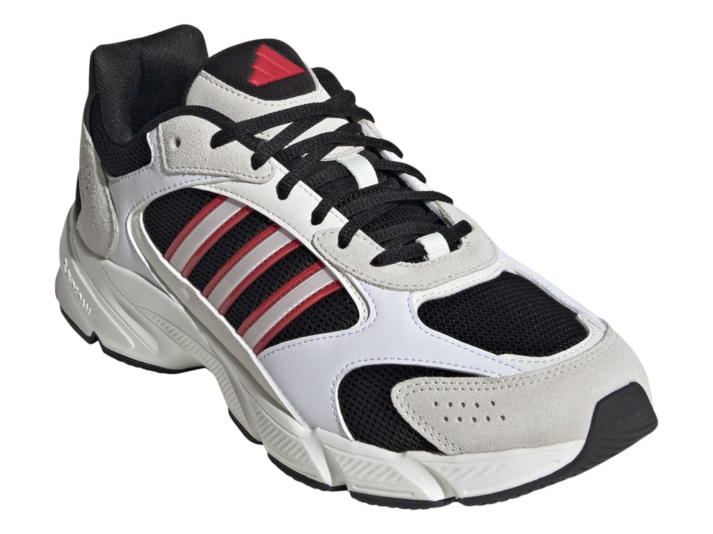Tenis Adidas Crazy Chaos 2000 en color blanco con detalles en negro y franjas laterales rojas.