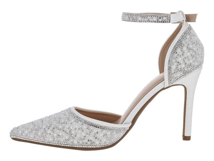 Zapatillas ROZE Blancas con Tacón y Brillos