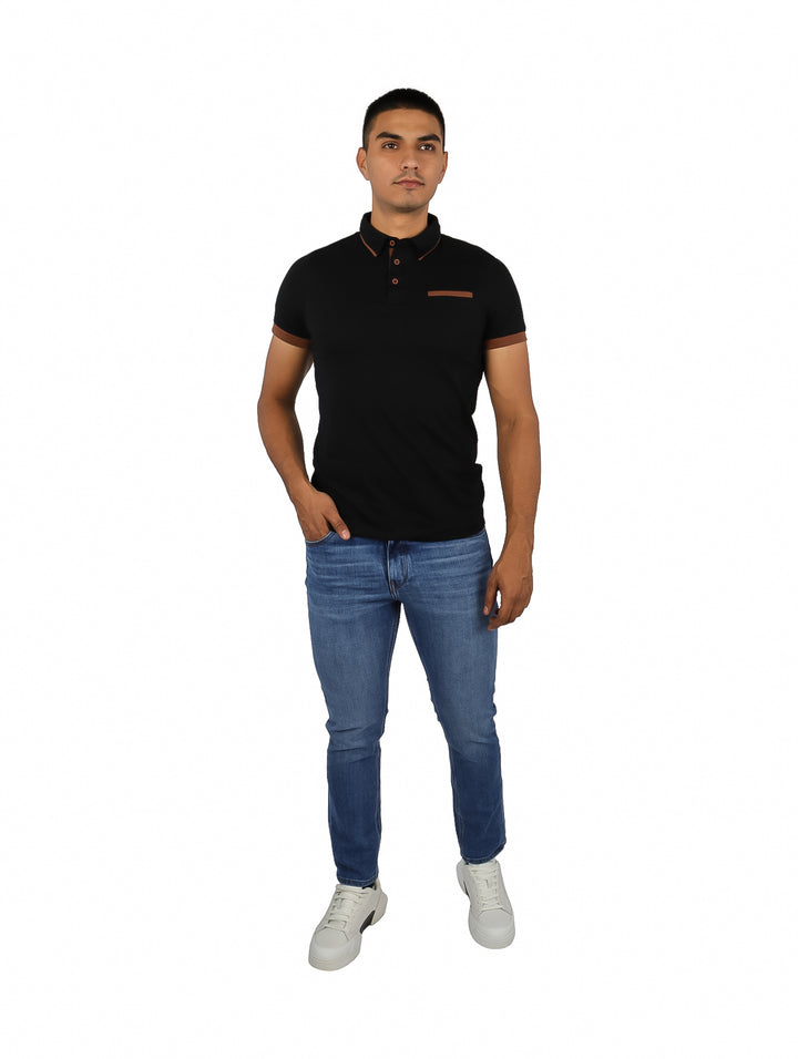 Playera Polo G.American Negro para Hombre
