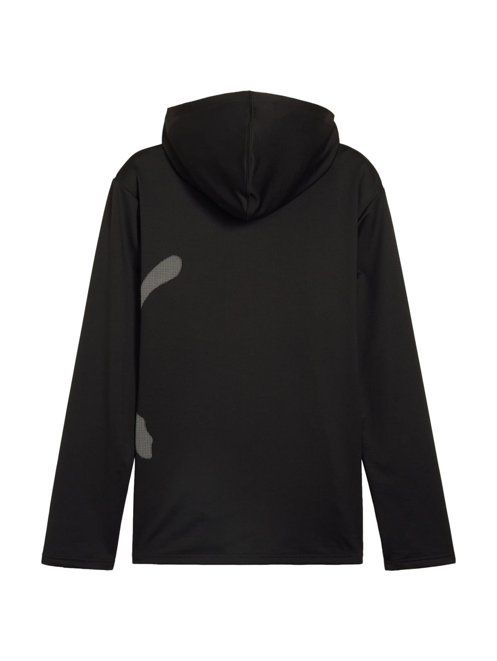 Sudadera deportiva Puma de color negro con capucha y logotipo del gato en el pecho.