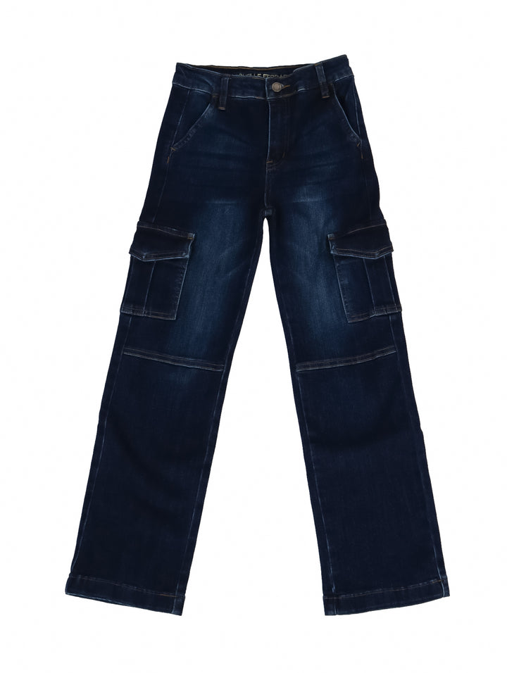 Pantalones Michelle Ferrar Wide Leg Cargo Azul Oscuro para Niña