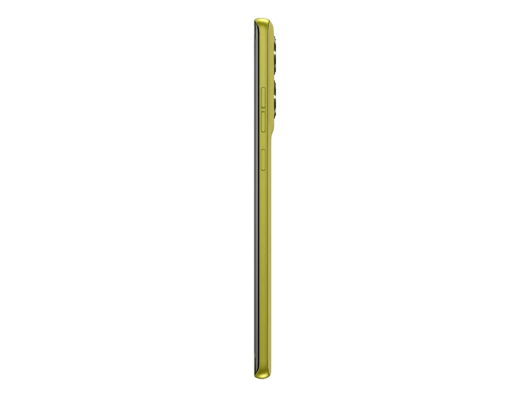 Vista trasera de un teléfono Motorola Libre G85 en color verde con módulo de cámara doble.