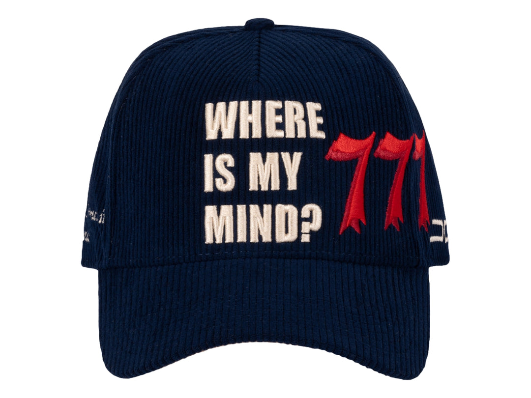 Gorra snapback color navy con texto bordado en blanco &