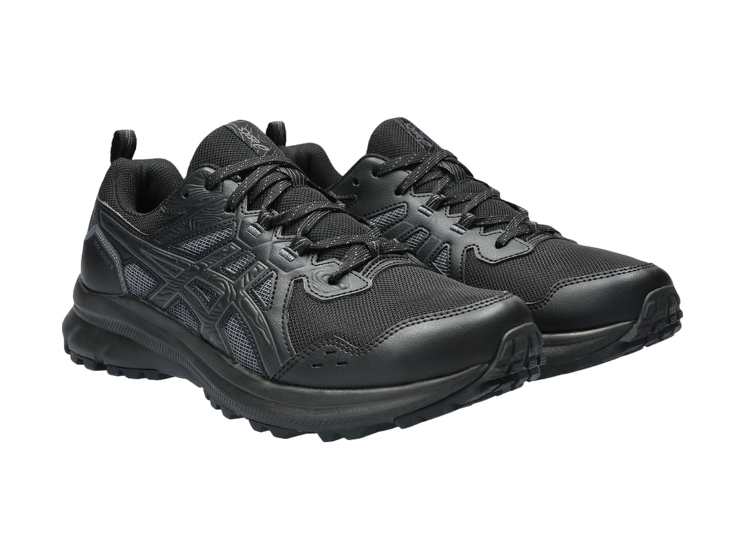 Tenis deportivos ASICS Trail Scout 3 en color negro con suela para trail running.