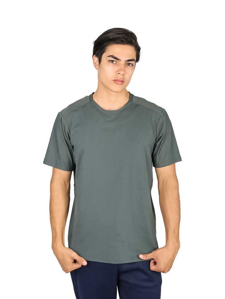 Playera UNGA Dry Fit Gris Cuello Redondo para Hombre