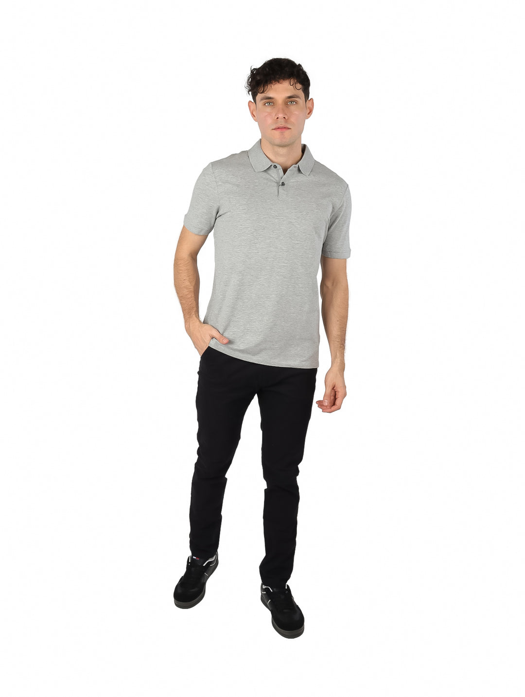 Playera Polo DKNY Gris Jaspeado para Hombre