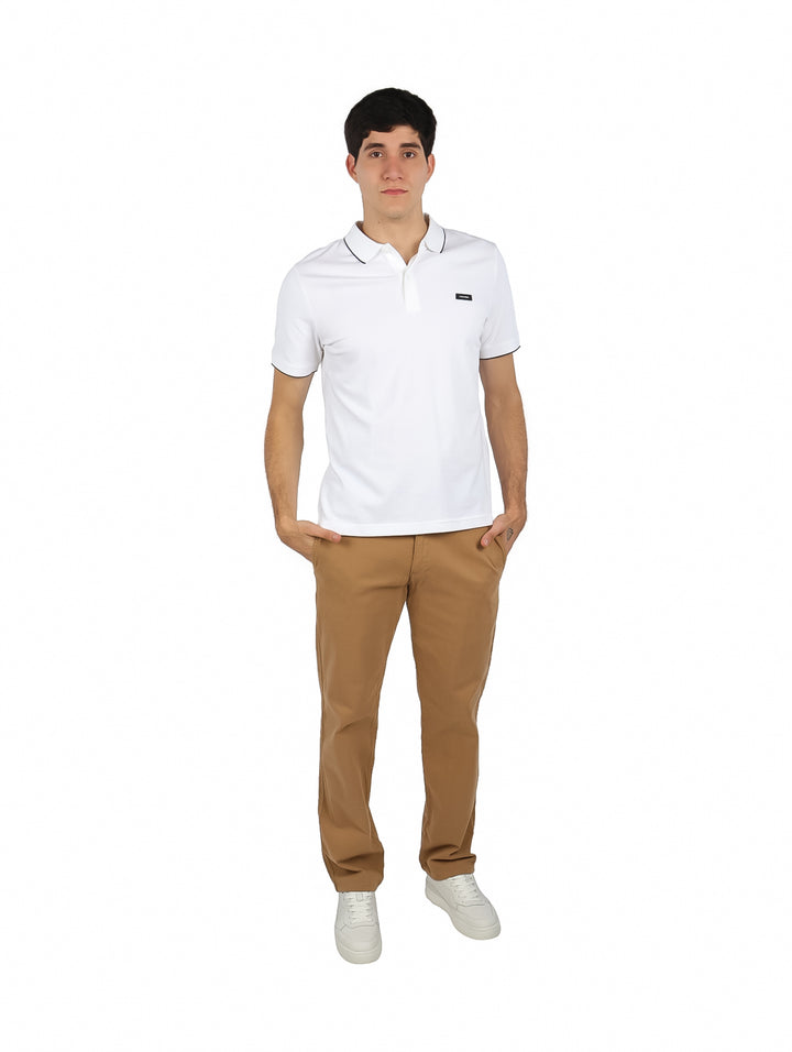 Playera Polo Calvin Klein Blanco para Hombre