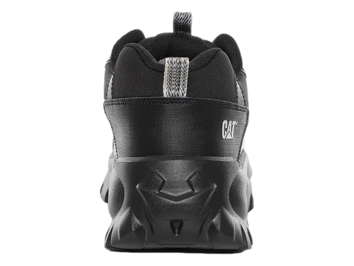 Tenis Caterpillar Intruder Lite Vent en color negro con detalles laterales en blanco y suela robusta negra.