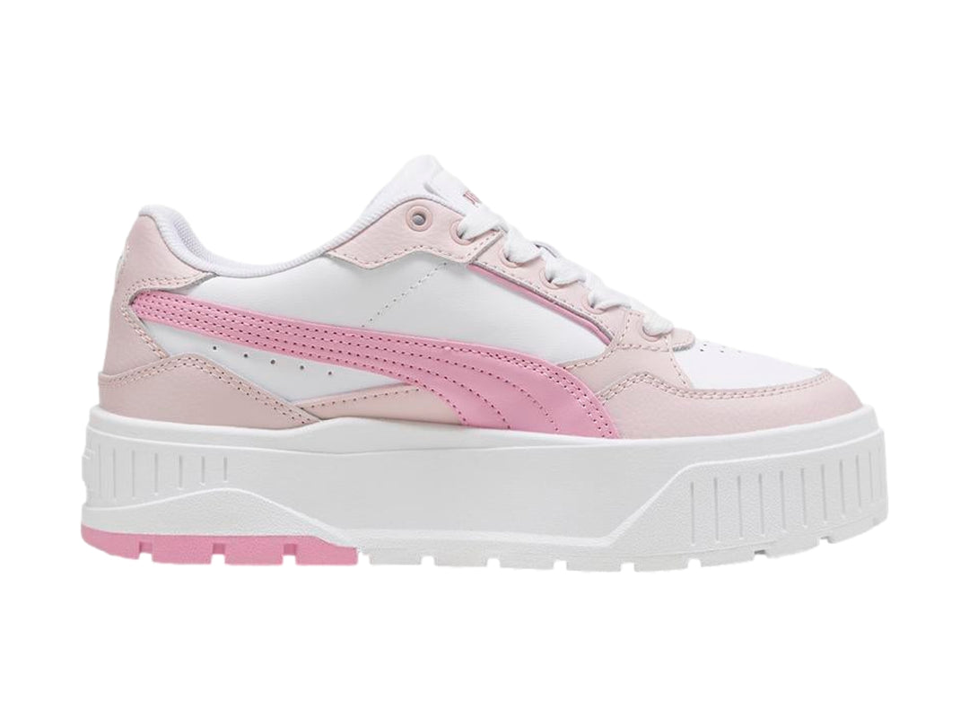 Tenis PUMA blancos y rosas con suela de plataforma gruesa para Niña.