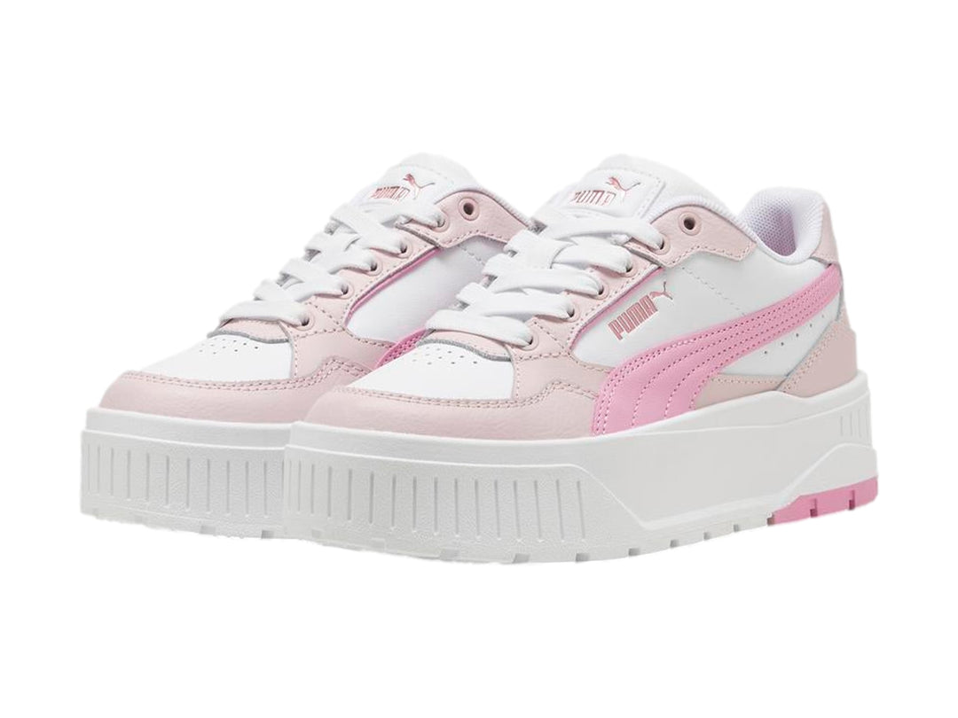 Tenis PUMA blancos y rosas con suela de plataforma gruesa para Niña.