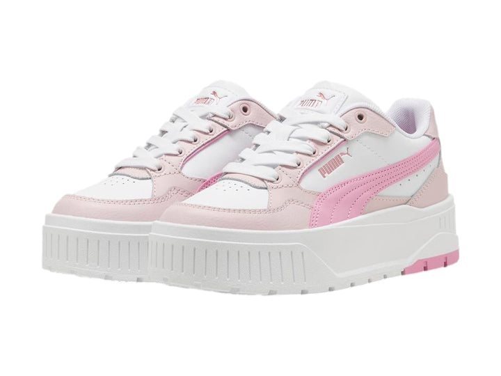 Tenis PUMA blancos y rosas con suela de plataforma gruesa para Niña.