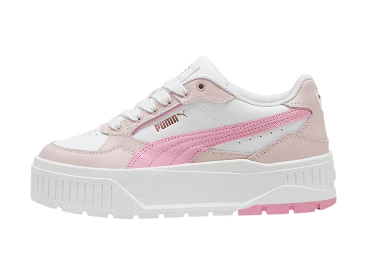 Tenis PUMA blancos y rosas con suela de plataforma gruesa para Niña.