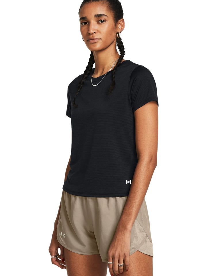 Playera Under Armour Launch Manga Corta Negro para Mujer