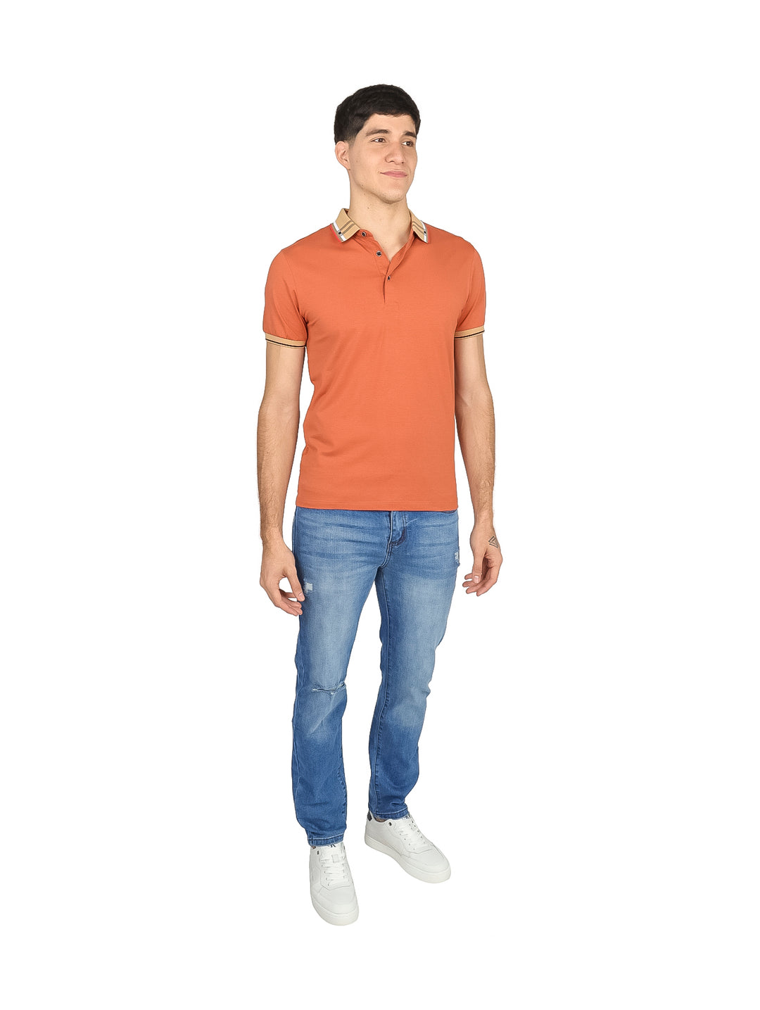 Playera Polo PAVINI Color Ladrillo para Hombre