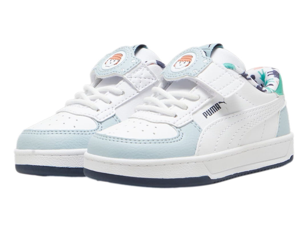 Tenis PUMA Caven 2.0 Playmobil Blanco y Azul para Niño