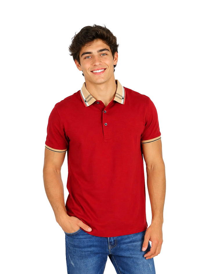 Playera Polo Pavini Color Burgundy para Hombre