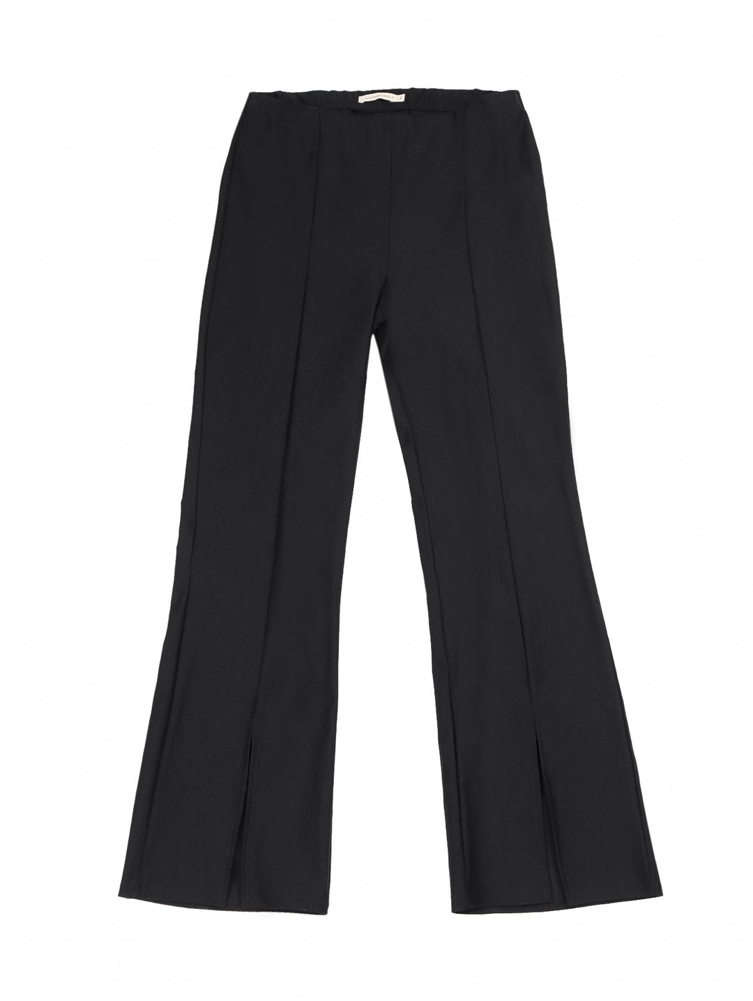 Pantalón de maternidad color negro con aberturas laterales en el ruedo.
