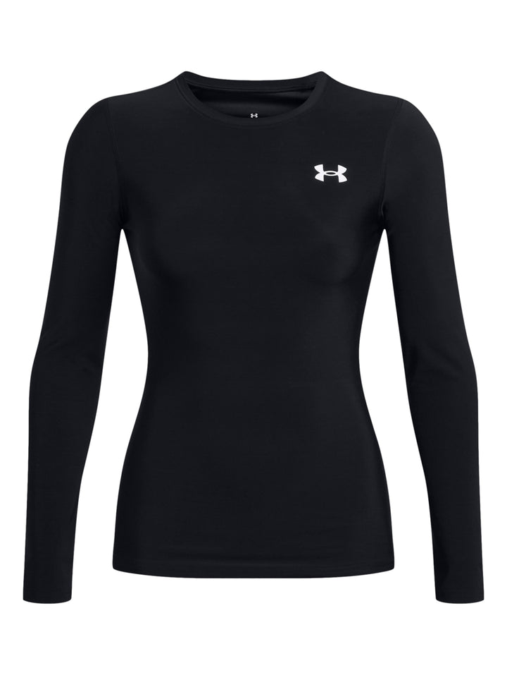 Camiseta deportiva de compresión manga larga color negro para mujer de la marca Under Armour.