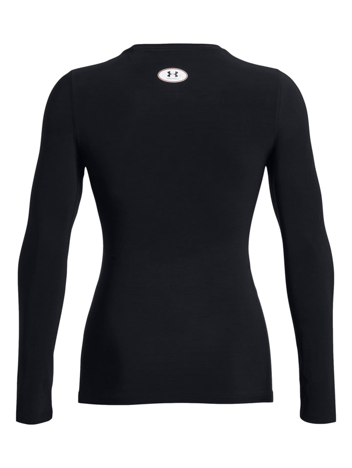 Camiseta deportiva de compresión manga larga color negro para mujer de la marca Under Armour.