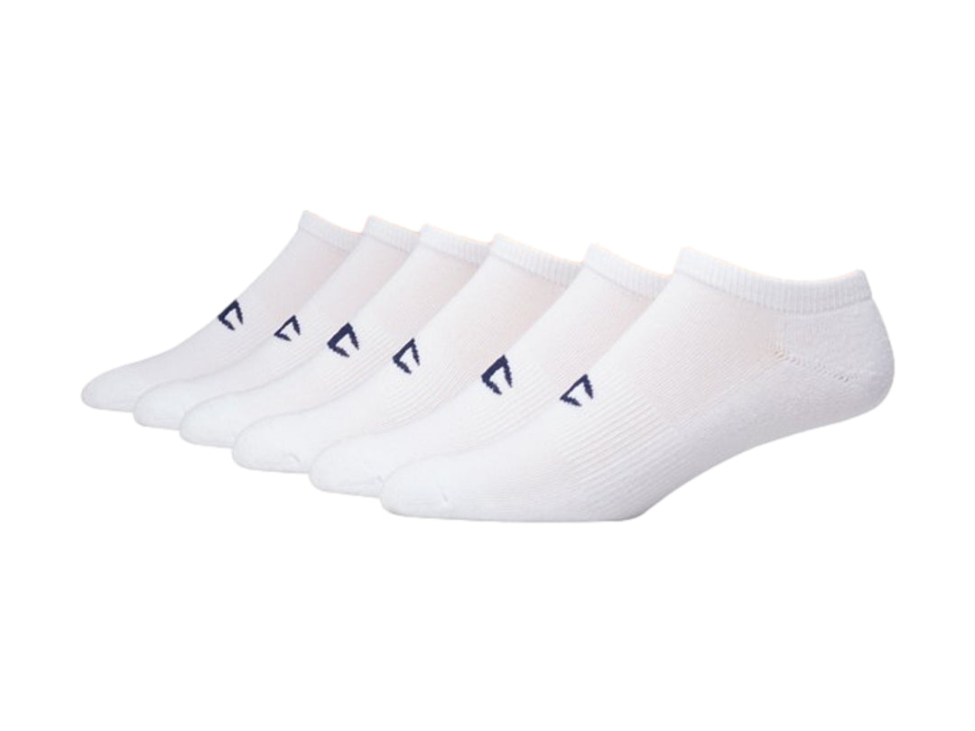 Paquete de 6 pares de calcetines cortos color blanco de la marca Champion.