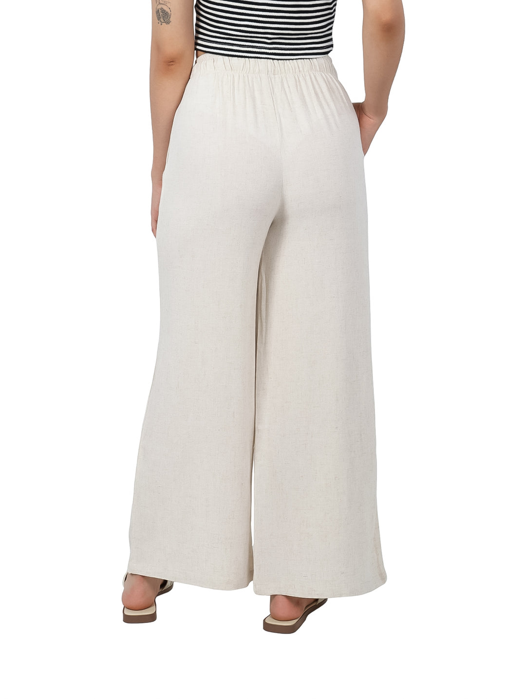 Pantalón ATOK de Lino Color Natural para Mujer