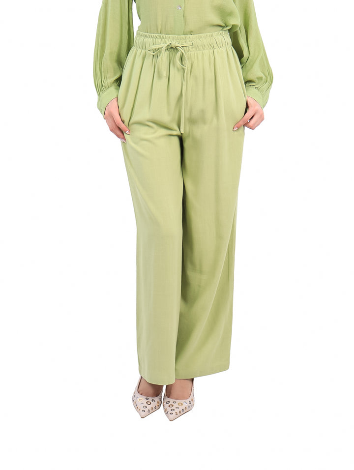 Pantalón ATOK de Lino Verde Aguacate para Mujer