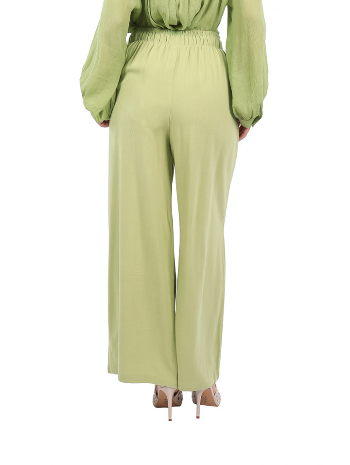 Pantalón ATOK de Lino Verde Aguacate para Mujer