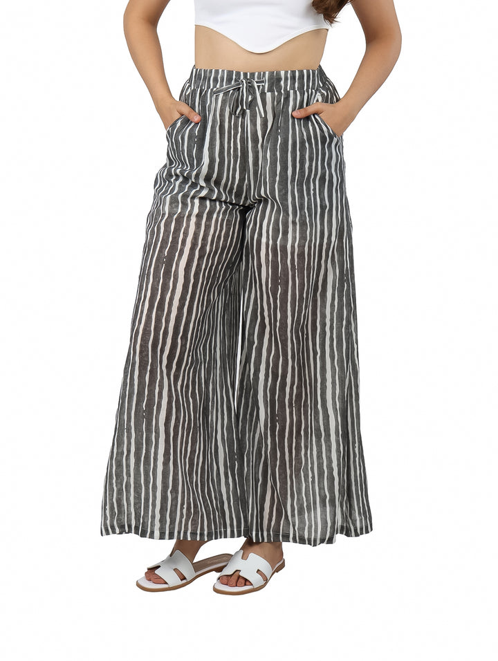 Pantalón ATOK Pata de Elefante Blanco y Negro para Mujer