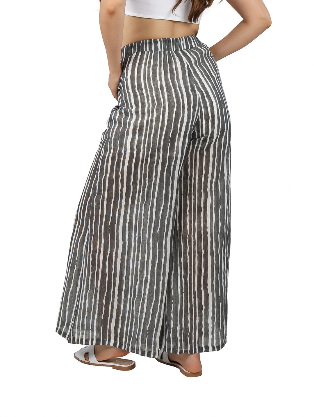 Pantalón ATOK Pata de Elefante Blanco y Negro para Mujer