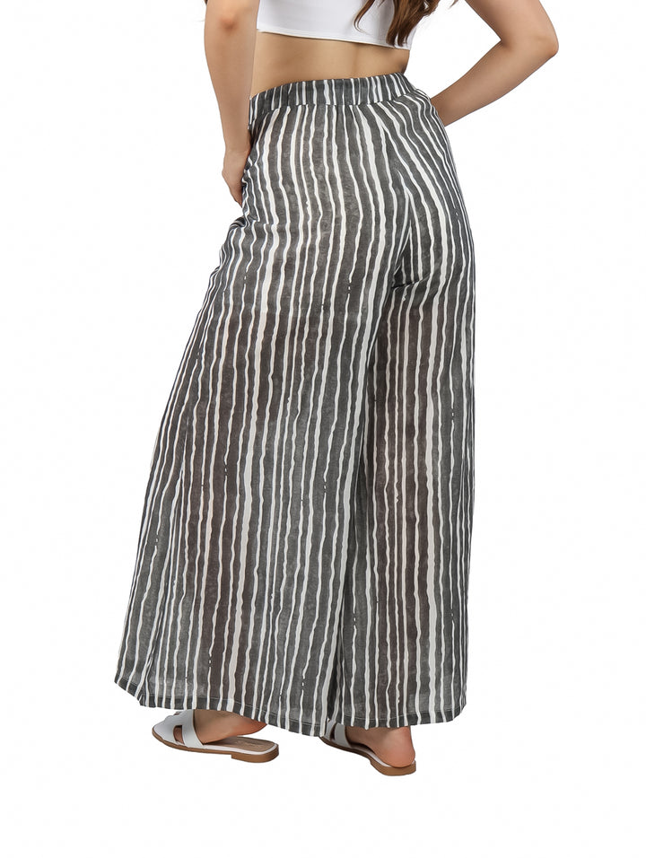Pantalón ATOK Pata de Elefante Blanco y Negro para Mujer
