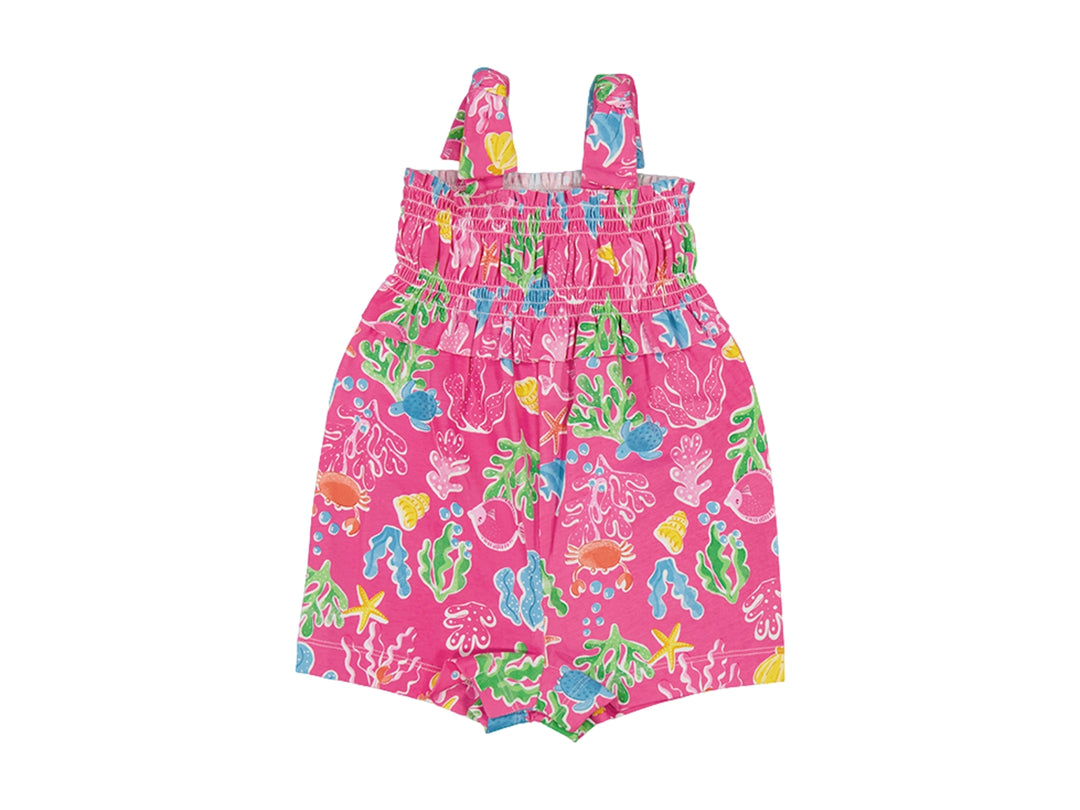 Mono fucsia para bebé con estampado marino multicolor de la marca Mayoral.