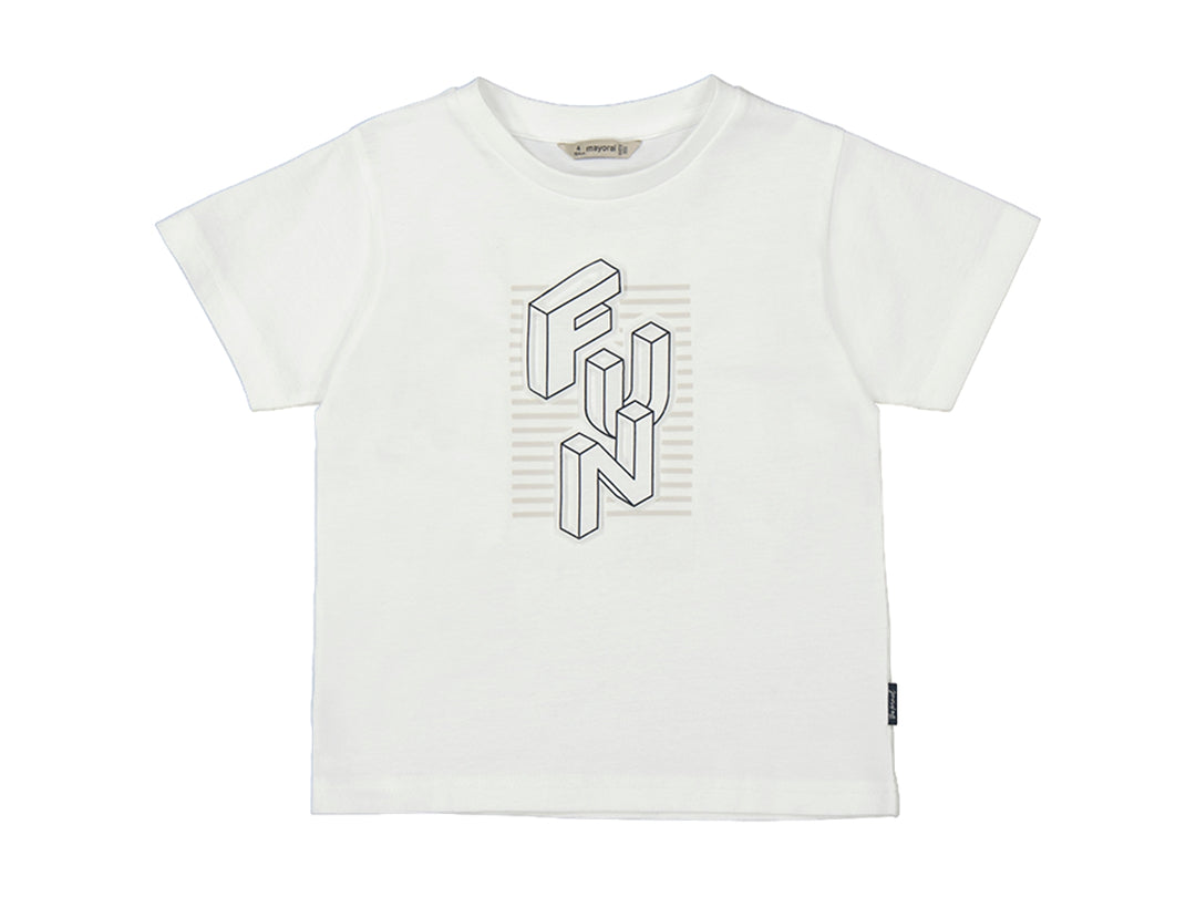 Camiseta blanca de manga corta para niño con estampado gráfico &
