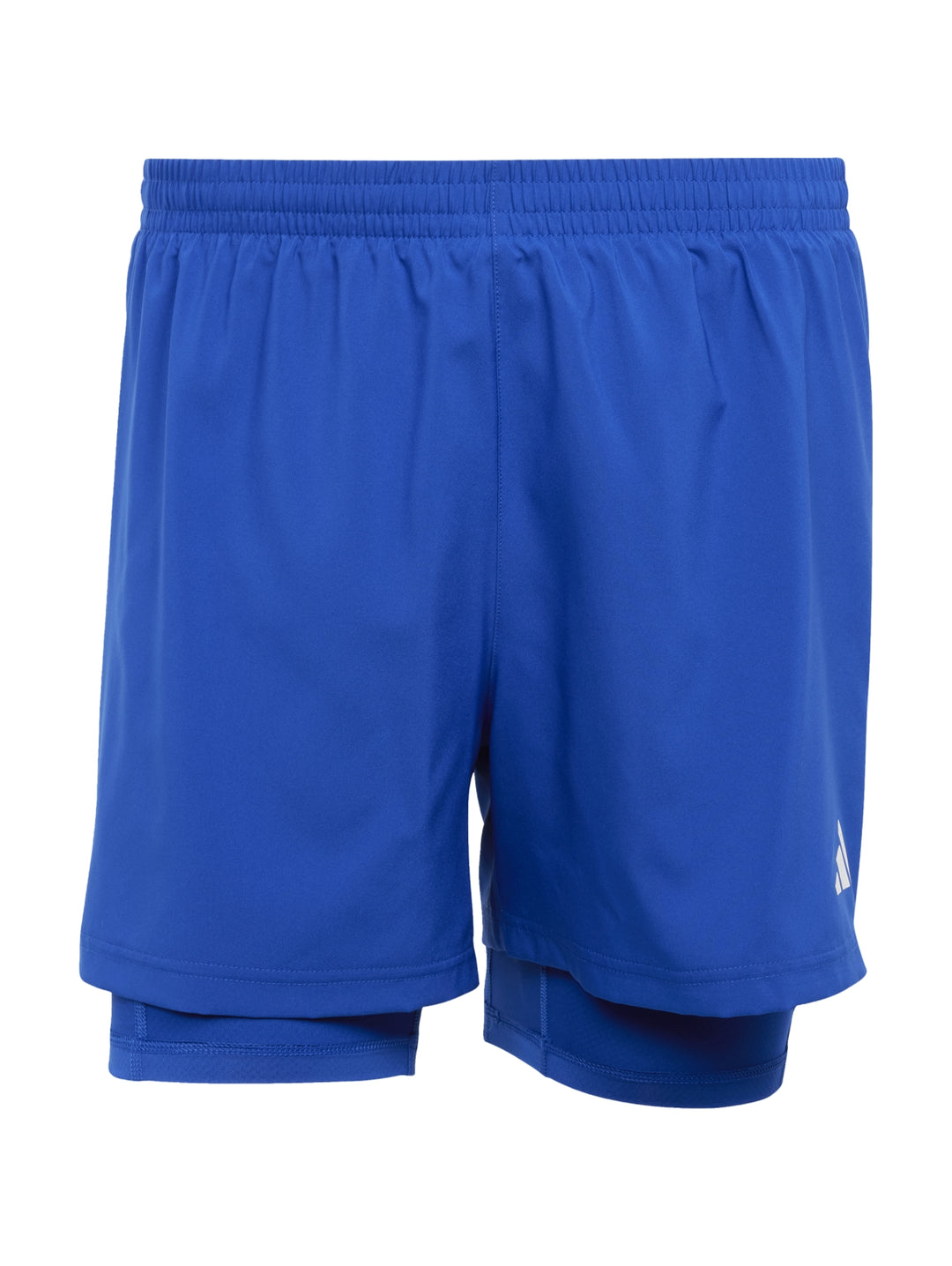 Pantalones cortos deportivos Adidas color azul royal modelo 2 en 1 para hombre.