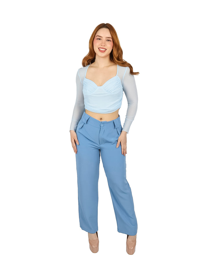 Blusa Mesh Roze Azul para Mujer