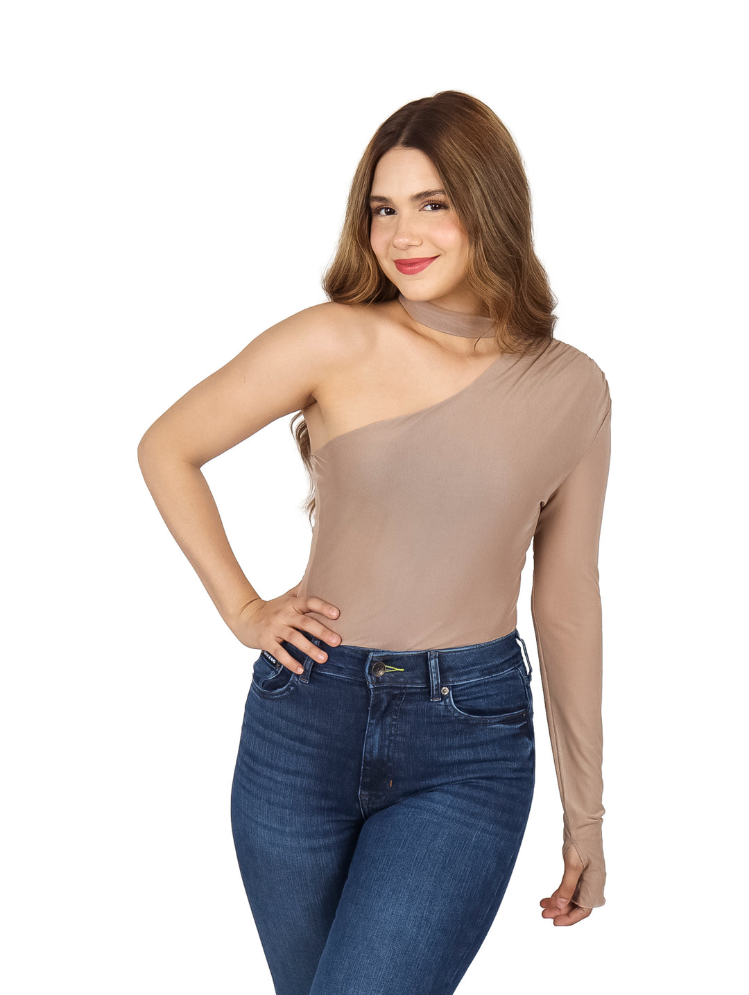 Blusa ATOK Asimétrica Color Sand para Mujer
