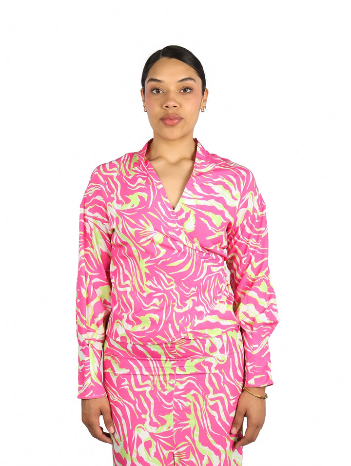 Blusa ATOK Rosa con Cruce para Mujer
