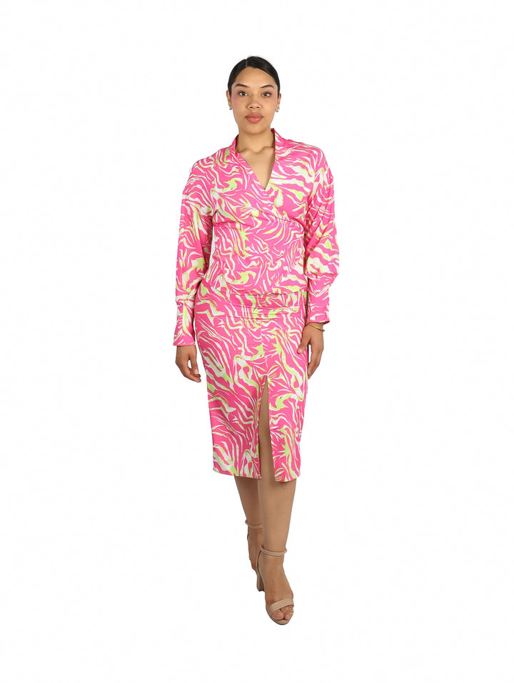 Blusa ATOK Rosa con Cruce para Mujer