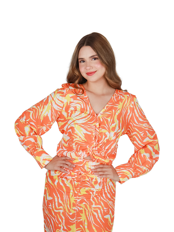 Blusa Corta ATOK Color Naranja para Mujer