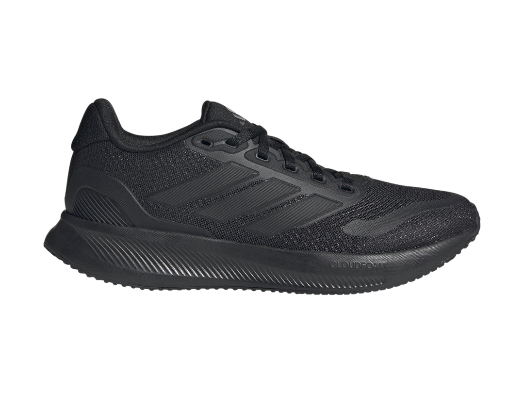 Tenis deportivos Adidas Runfalcon 5 J en color negro para niño, vista lateral.