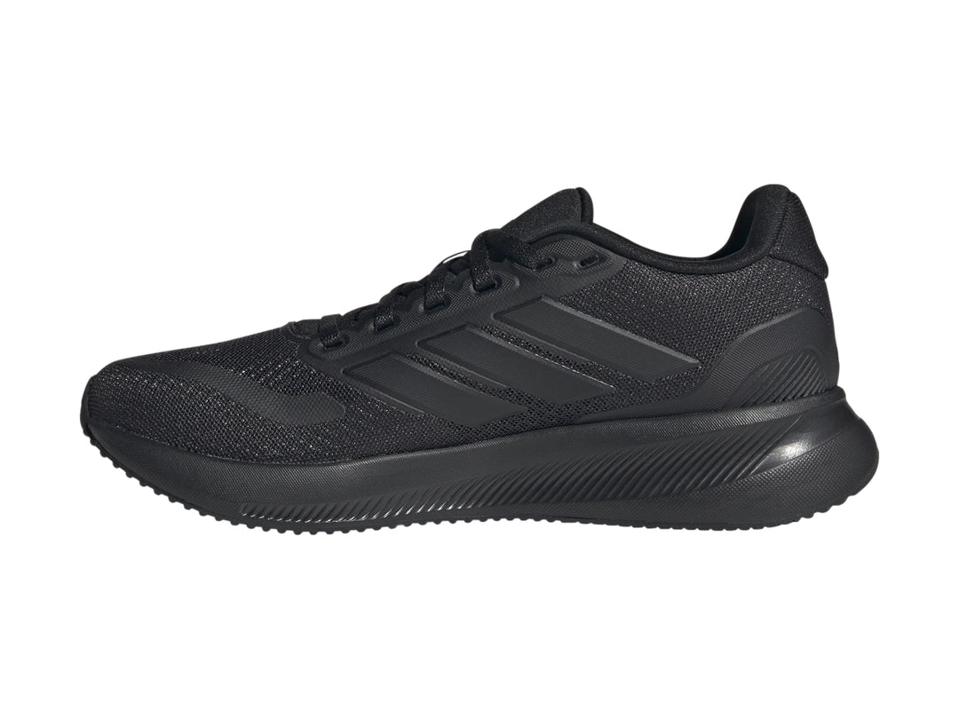 Tenis deportivos Adidas Runfalcon 5 J en color negro para niño, vista lateral.