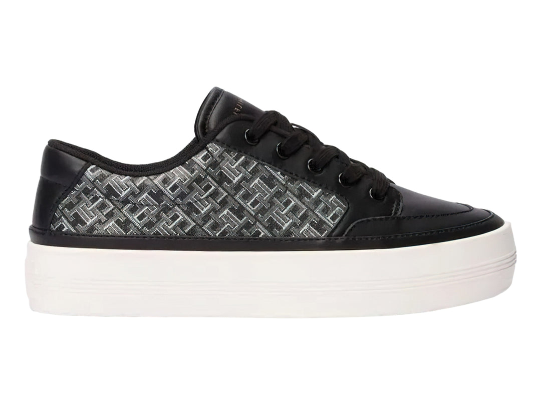 Tenis Tommy Hilfiger Vulc Leather Monogram Negro para Mujer
