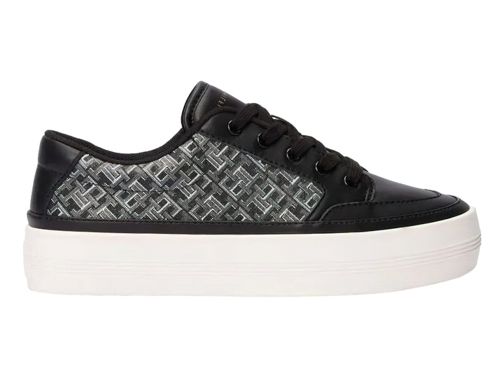 Tenis Tommy Hilfiger Vulc Leather Monogram Negro para Mujer